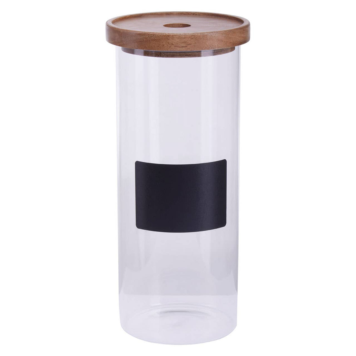 Tromso Glass Storage Jar with Acacia Lid and Chalkboard 1800 ml