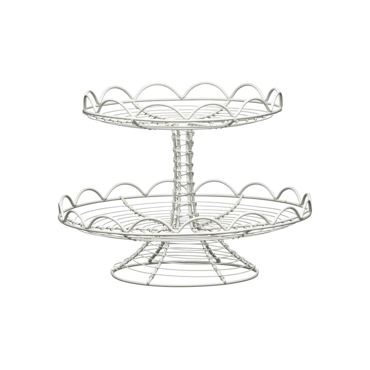 2 Tier Cream Wire Cup Cake Stand
