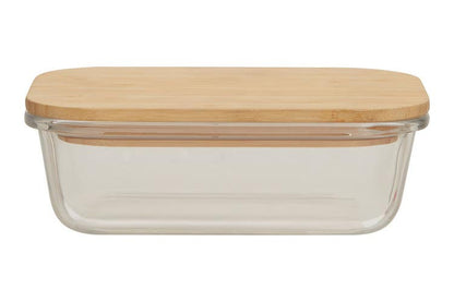 Freska 640ml Glass Container With Bamboo Lid