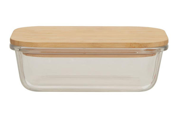 Freska 640ml Glass Container With Bamboo Lid