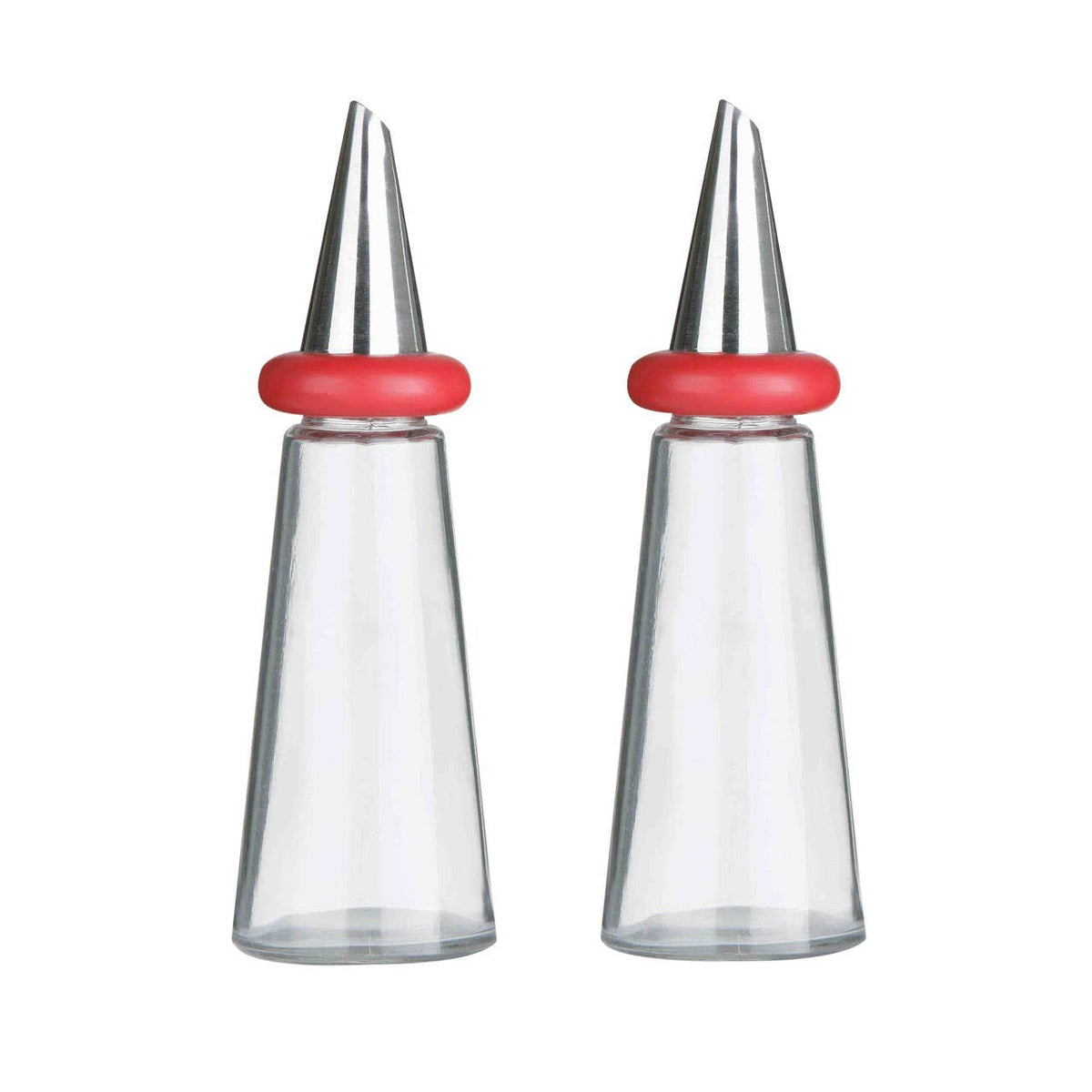 Cone Condiments Plastic Oil and Vinegar Set - Red