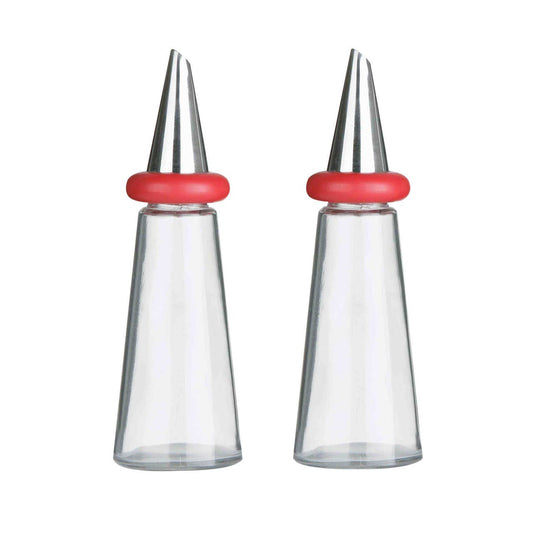 Cone Condiments Plastic Oil and Vinegar Set - Red