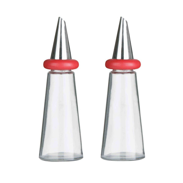 Cone Condiments Plastic Oil and Vinegar Set - Red
