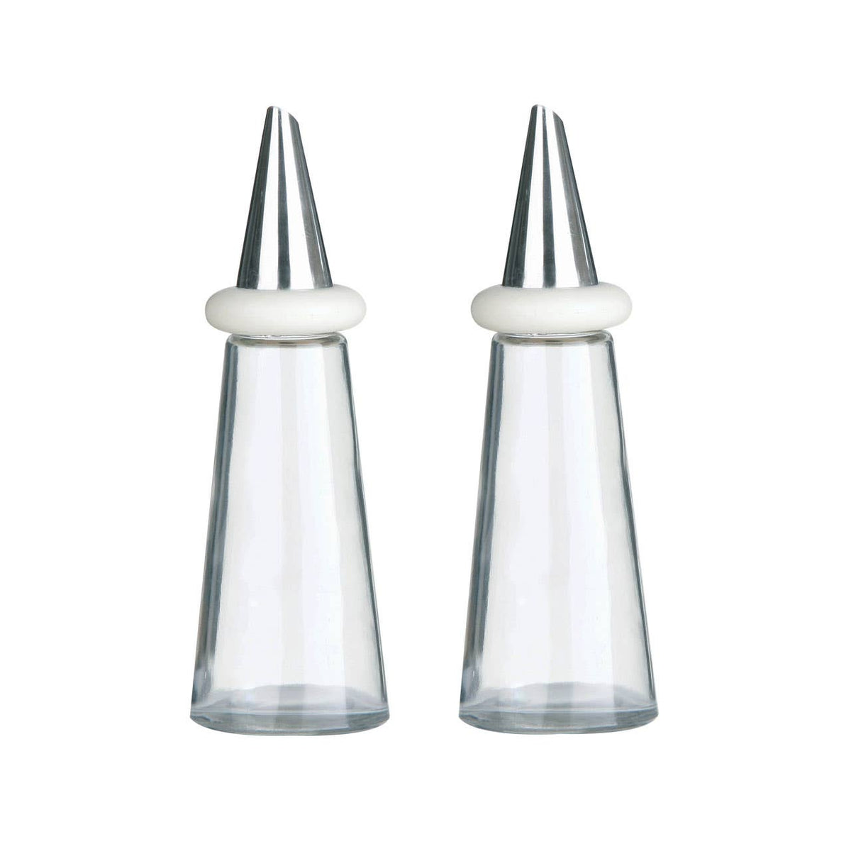 Cone Condiments Plastic Oil and Vinegar Set - Cream