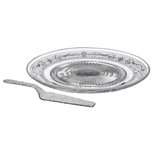 Molly Clear Glass Cake Plate And Slice
