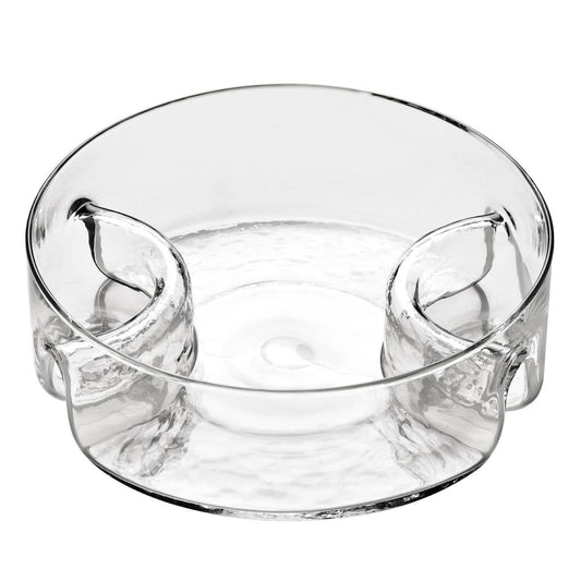 3 Section Curved Sided Glass Serving Dish