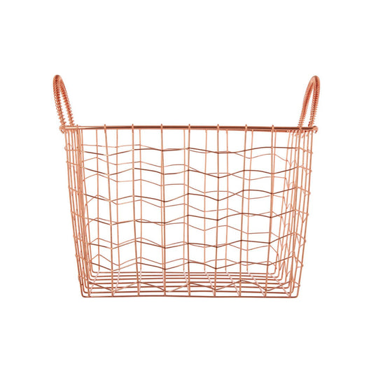 Vertex Wavy Grid Rectangular Wire Basket