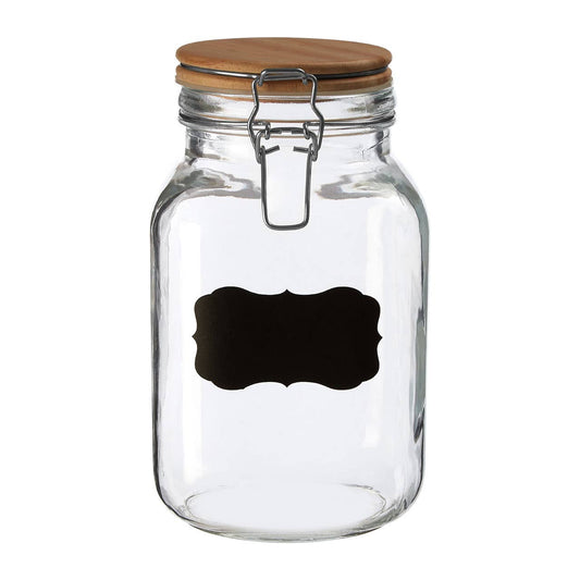 Grocer Glass Storage Jar with Wooden Lid 2000ml