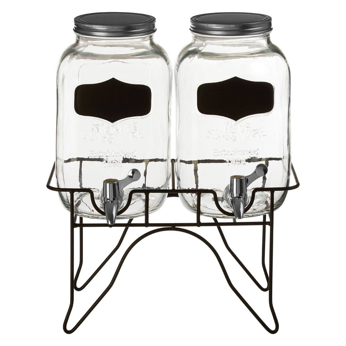 Grocer Set of 2 Drink Dispensers with Stand