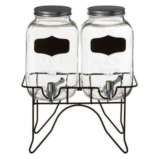 Grocer Set of 2 Drink Dispensers with Stand