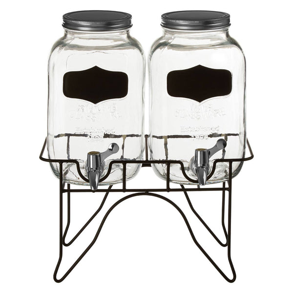 Grocer Set of 2 Drink Dispensers with Stand