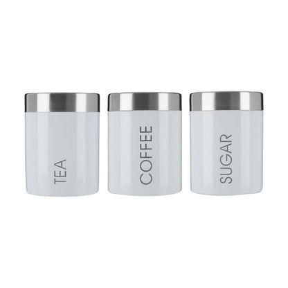 Liberty White Enamel Tea Coffee and Sugar Set