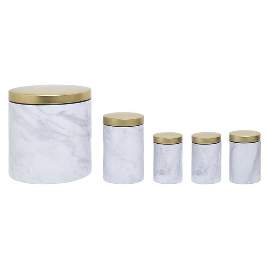 Easton 5 Piece Kitchen Storage Set in Marble Effect