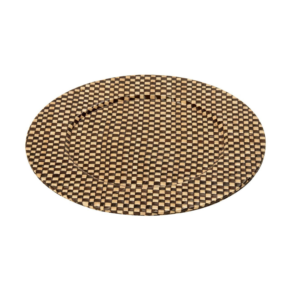 Pandanus Black And Natural Charger Plate