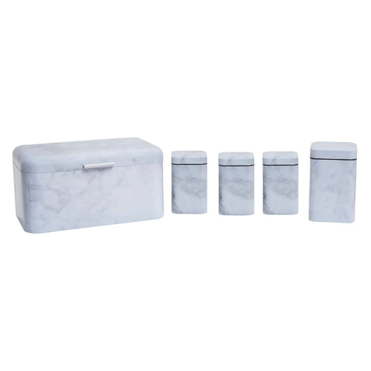 Easton 5 Piece Marble Effect Kitchen Storage Set