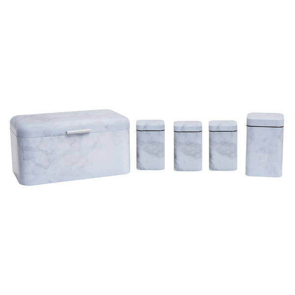 Easton 5 Piece Marble Effect Kitchen Storage Set