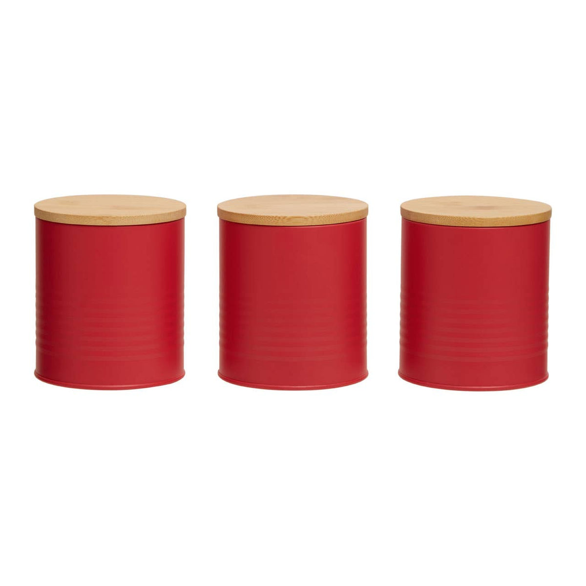 Set Of Three Alton Red Cannisters