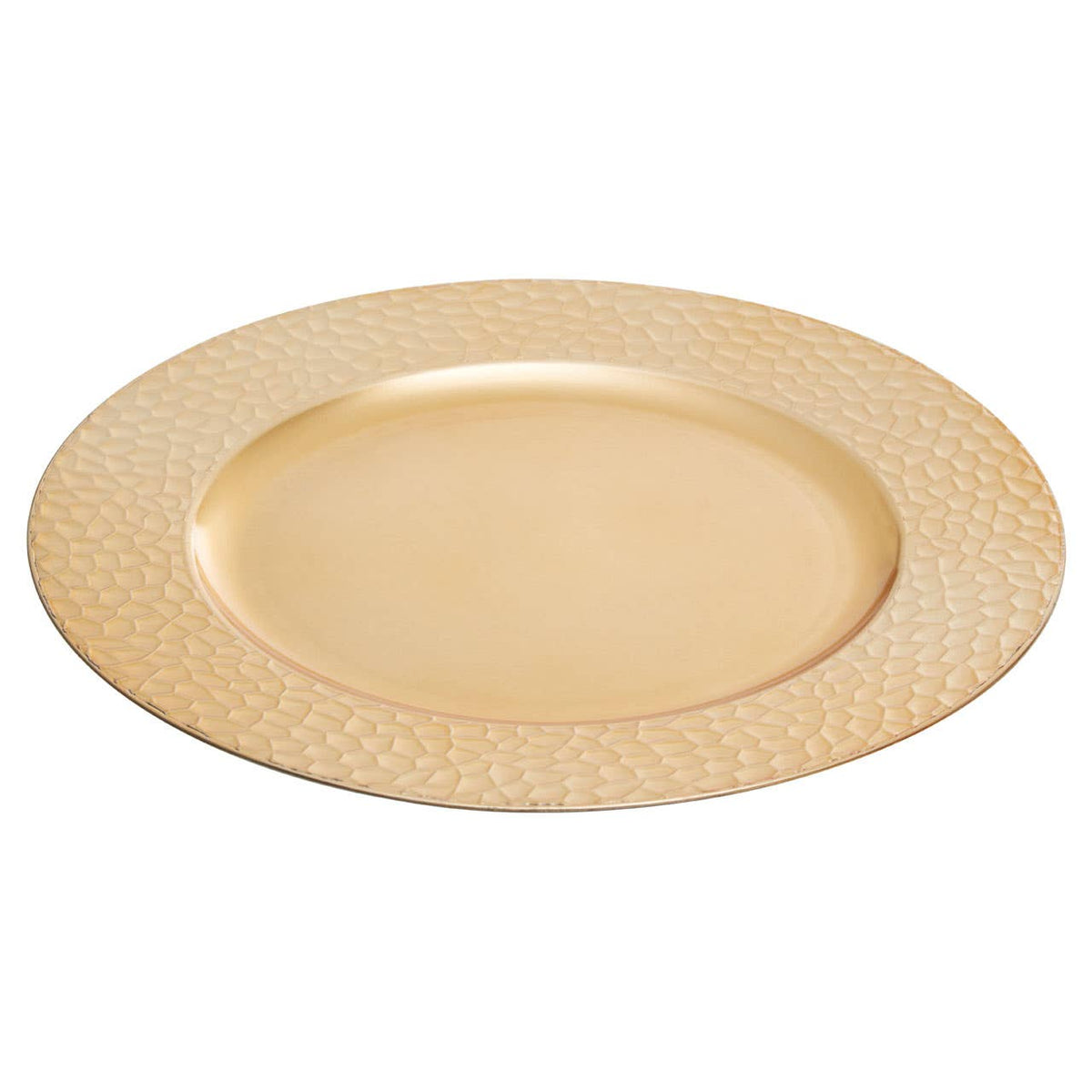 Dia Gold Charger Plate With Hammered Rim