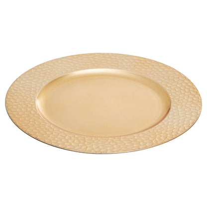 Dia Gold Charger Plate With Hammered Rim