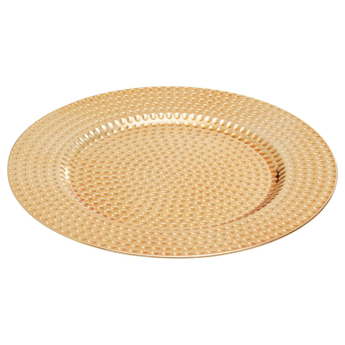 Dia Gold Finish Hammered Effect Charger Plate