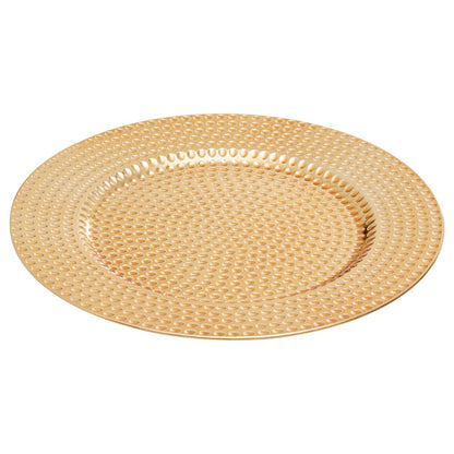 Dia Gold Finish Hammered Effect Charger Plate