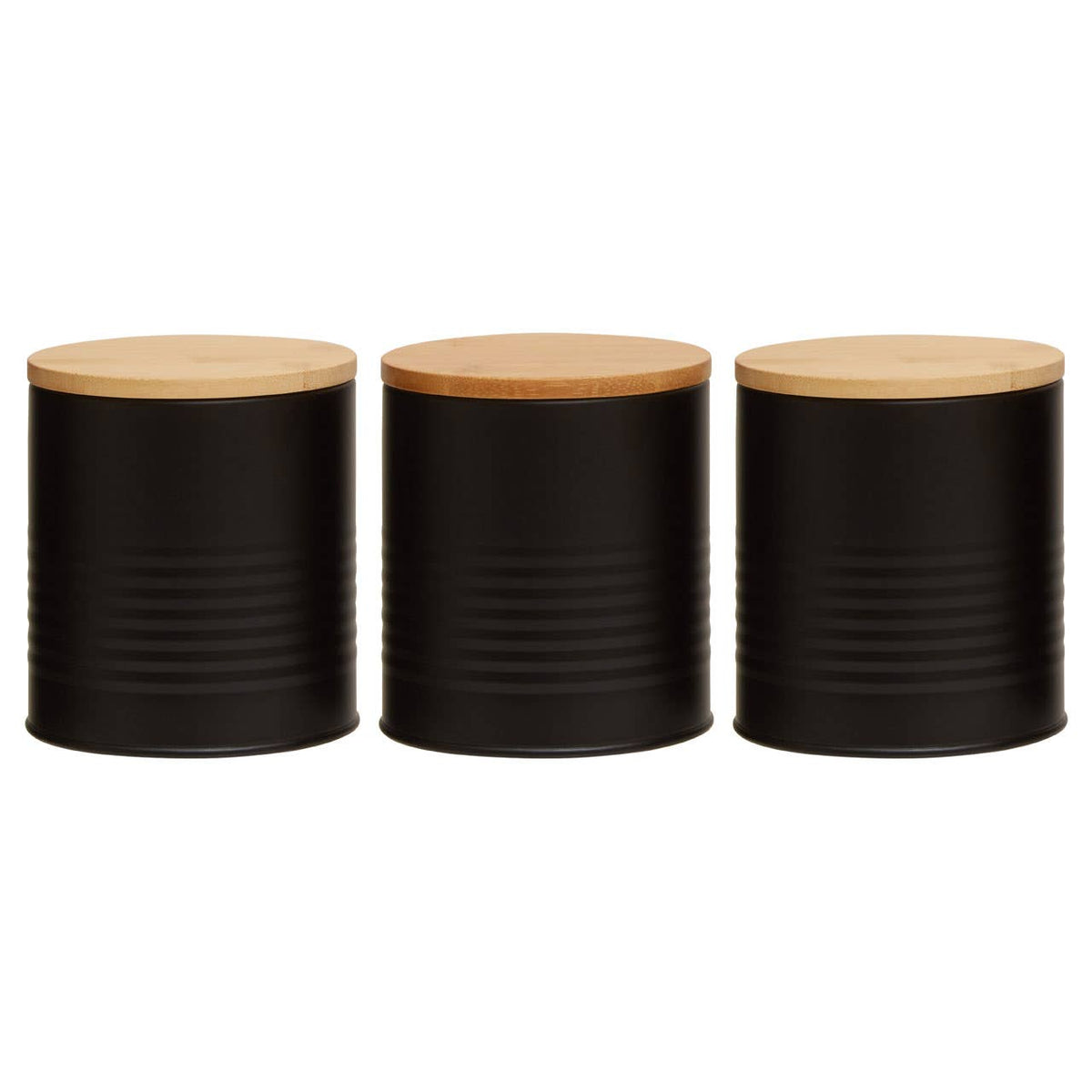 Set Of Three Alton Black Cannisters