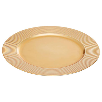 Dia Gold Ribbed Charger Plate
