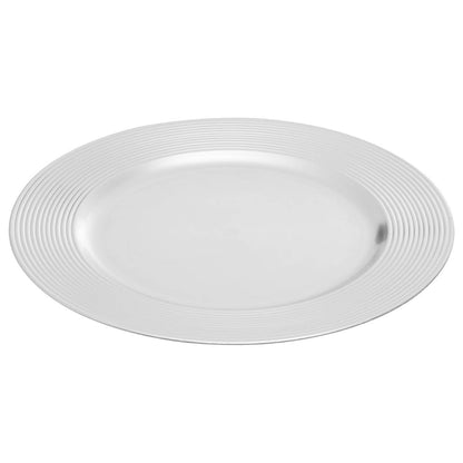 Dia Silver Finish Ribbed Charger Plate