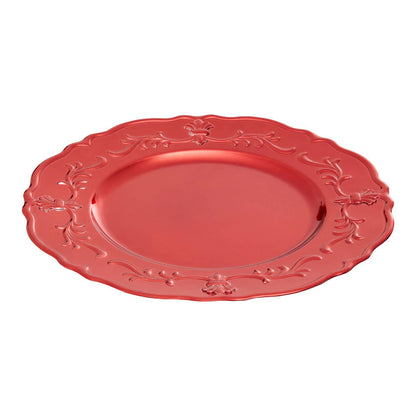 Dia Red Baroque Charger Plate