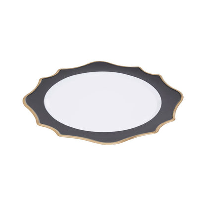 Dia Black And White Round Charger Plate