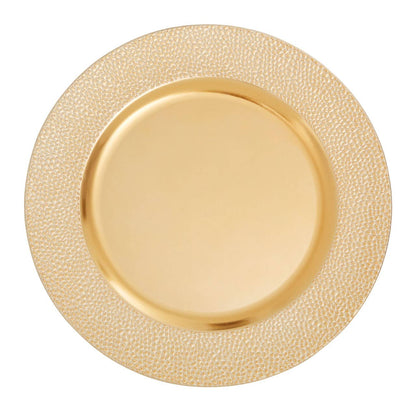 Dia Gold Finish Pebble Effect Charger Plate