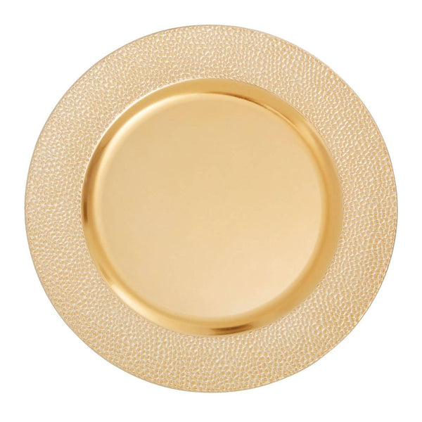 Dia Gold Finish Pebble Effect Charger Plate