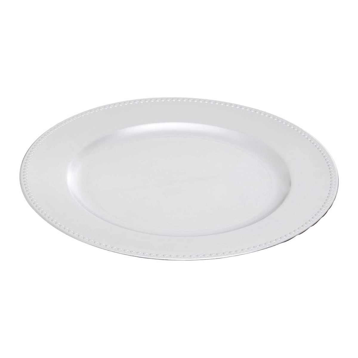Dia Silver Finish Dotted Charger Plate
