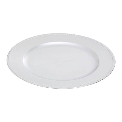 Dia Silver Finish Dotted Charger Plate