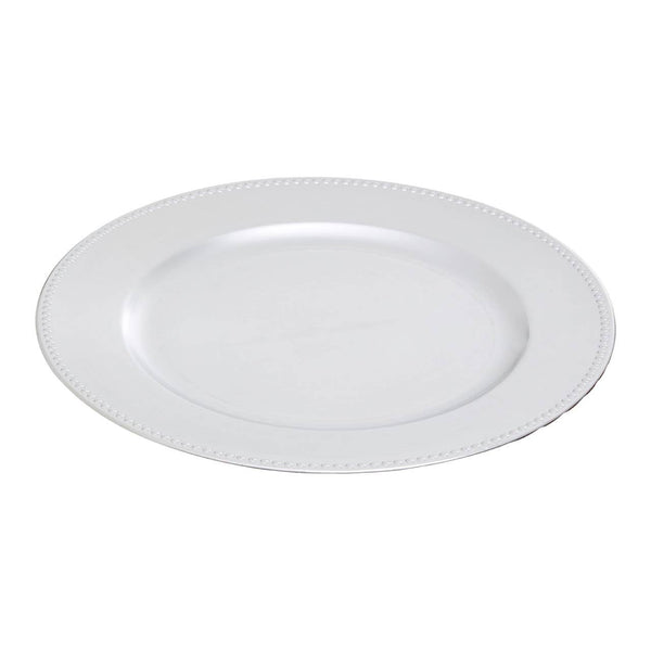 Dia Silver Finish Dotted Charger Plate