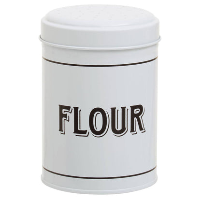Grocer White Metal Flour Shaker