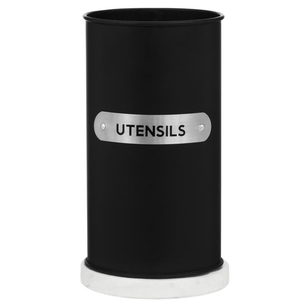 Liberty Black Enamel and White Marble Utensil Holder