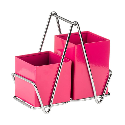 2 Compartment Hot Pink Cutlery Caddy