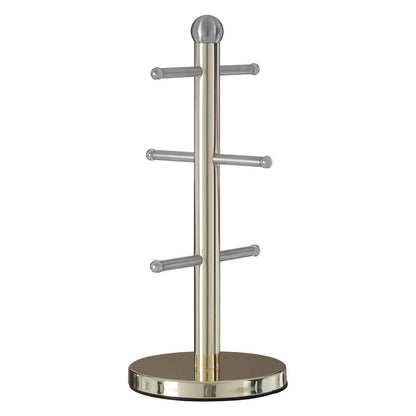 Hirano 6 Cup Mug Tree - Gold Finish