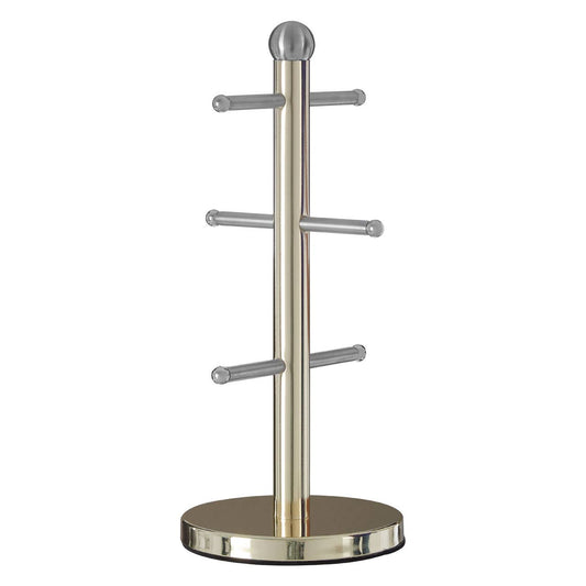 Hirano 6 Cup Mug Tree - Gold Finish