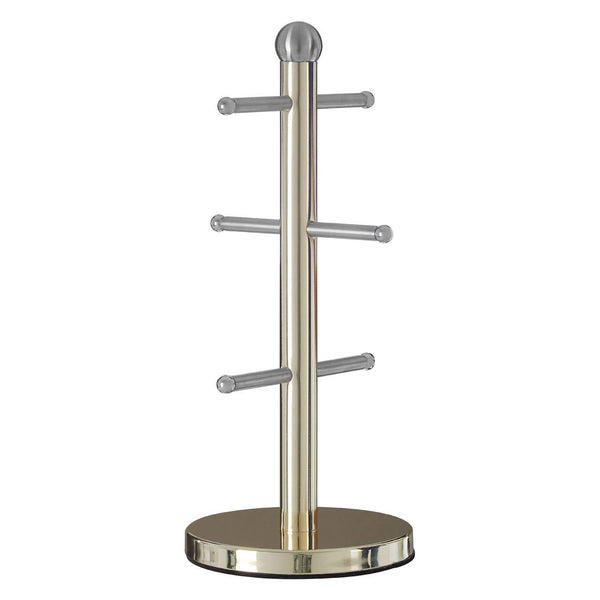 Hirano 6 Cup Mug Tree - Gold Finish
