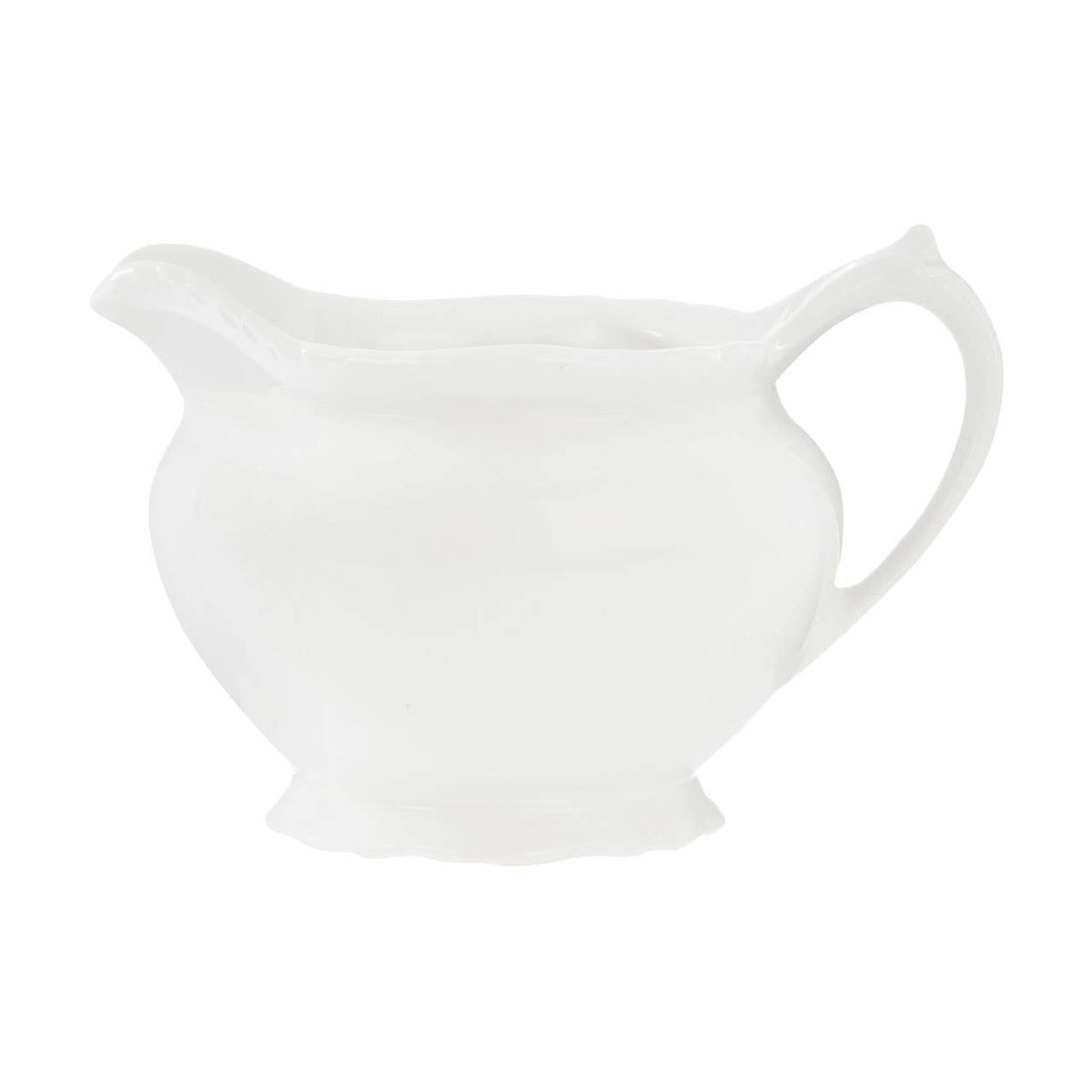Quinn Embossed White Creamer
