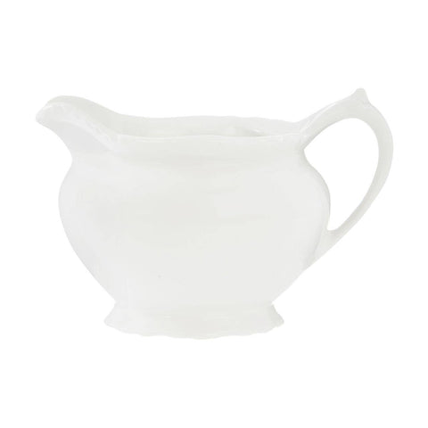 Quinn Embossed White Creamer