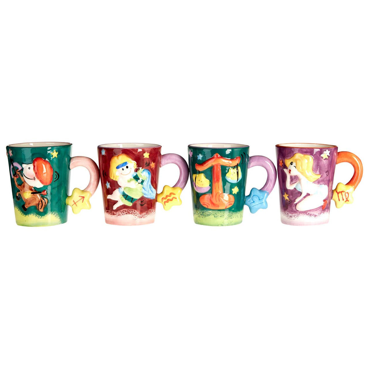 4 Assorted Star Sign Mugs