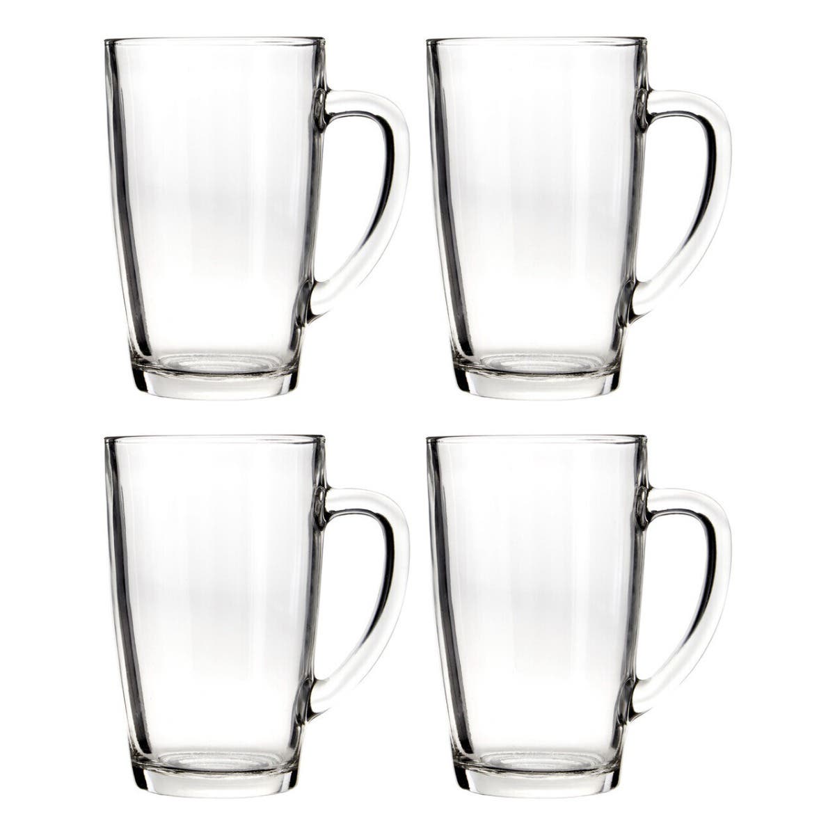 Euri Clear Tall Glass Mugs Set Of 4