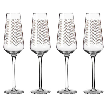 Set Of Four Jazz Champagne Glasses