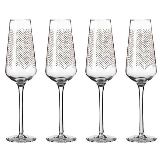 Set Of Four Jazz Champagne Glasses