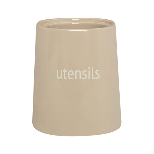 Fletcher Beige Ceramic Utensils Holder