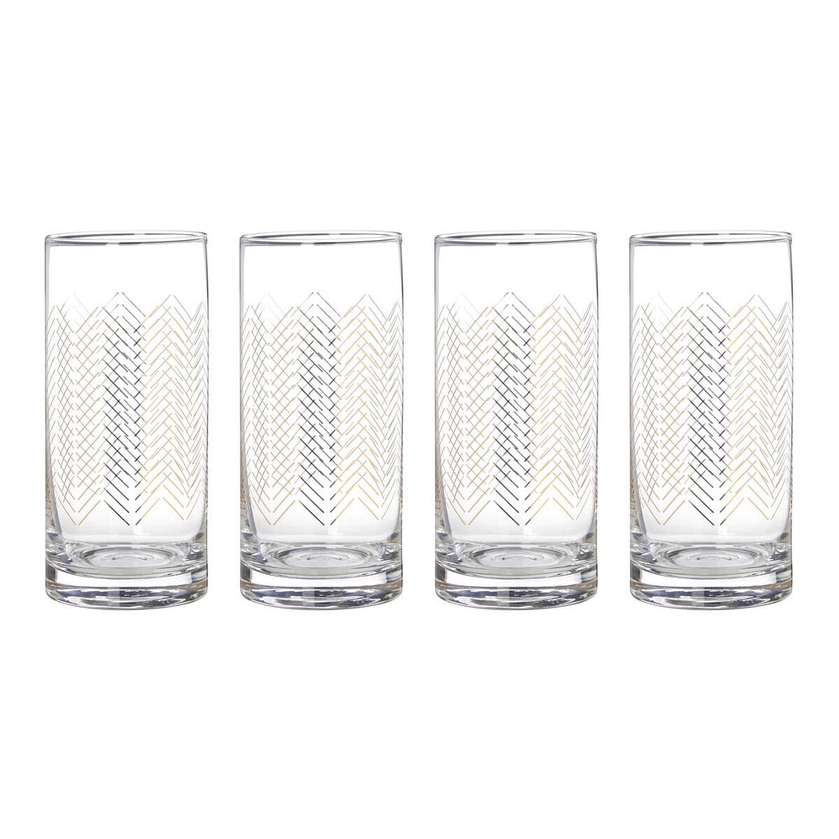 Set Of Four Jazz Highball Glasses