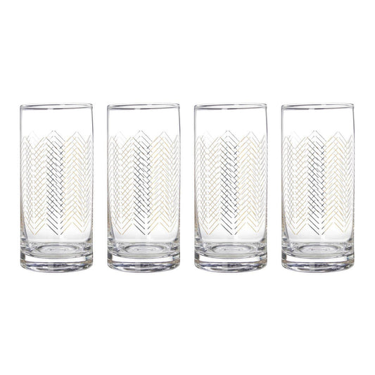 Set Of Four Jazz Highball Glasses